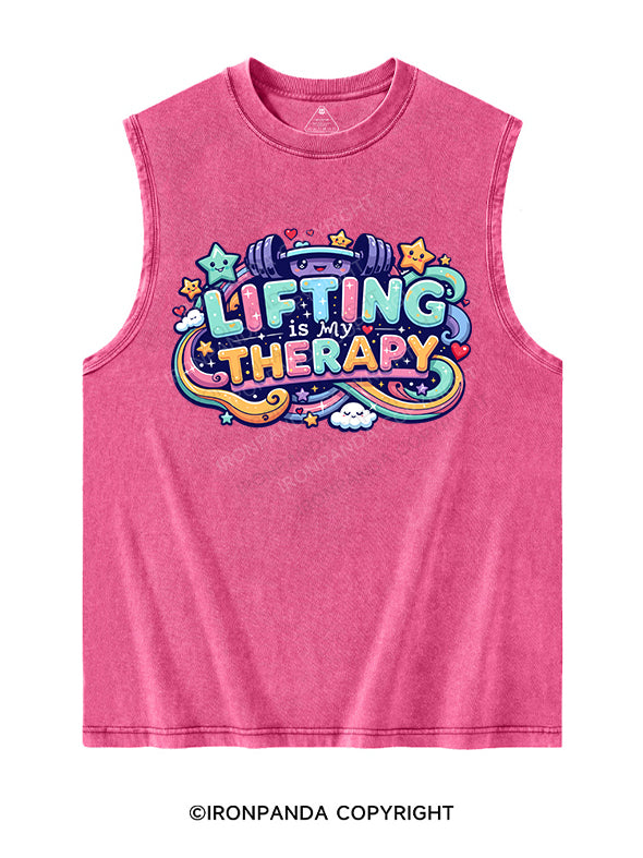 lifting is my therapy Washed Tank