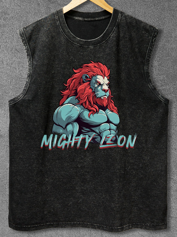 mighty lion Washed Gym Tank