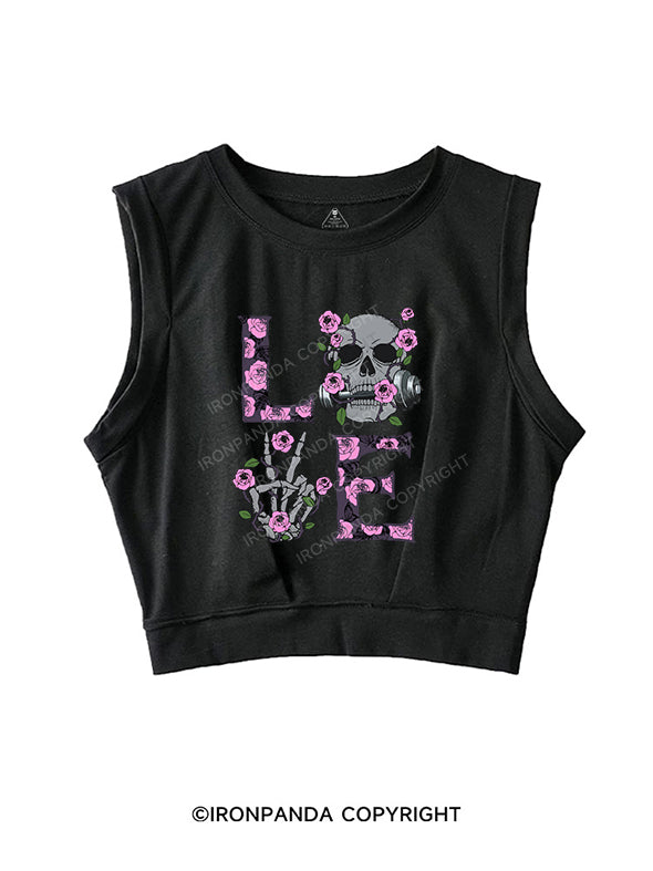 love SLEEVELESS CROP TOPS