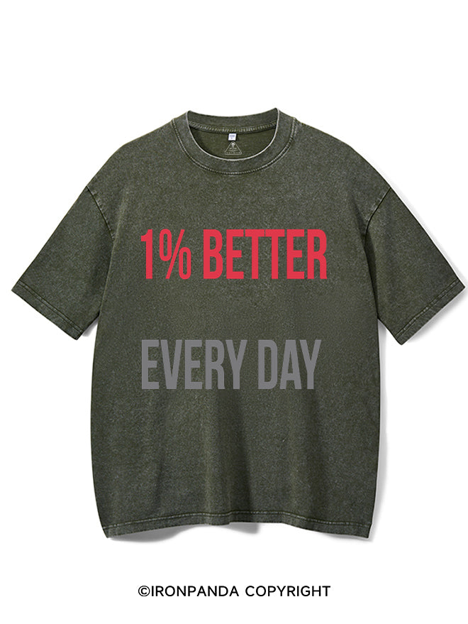 1% Better Every Day Washed Gym Shirt