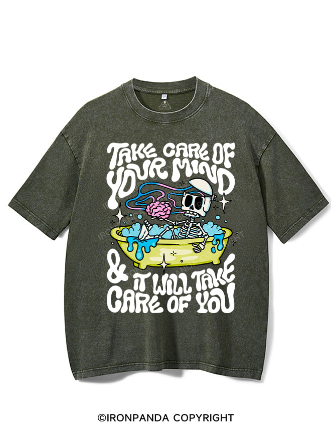 TAKE CARE OF YOUR MIND & IT WILL TAKE CARE OF YOU VINTAGE GYM SHIRT