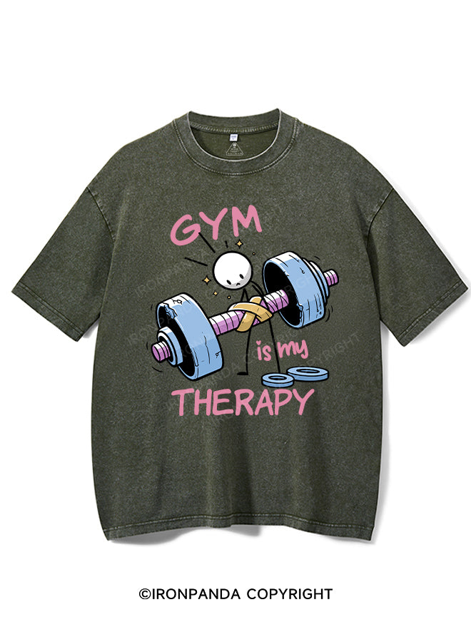 GYM IS MY THERAPY VINTAGE GYM SHIRT