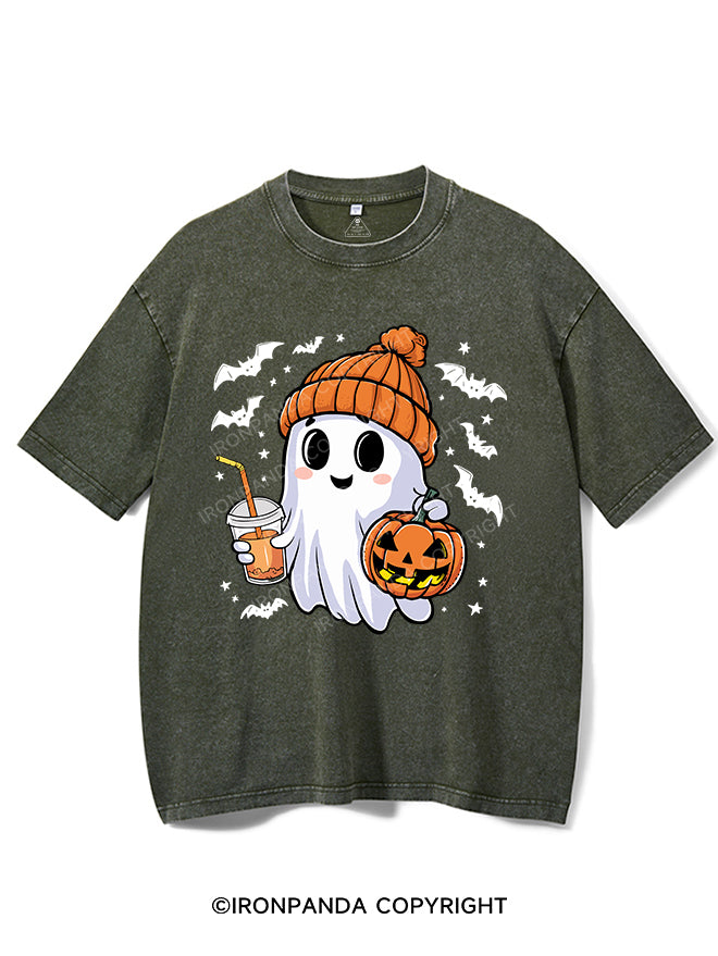 HALLOWEEN ICED COFFEE GHOST VINTAGE GYM SHIRT
