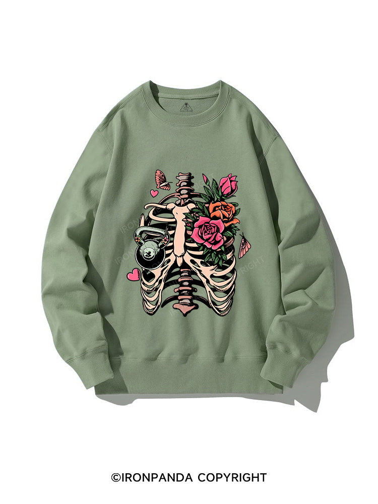 SKELETON AND KETTLEBELL CREWNECK Sweatshirt