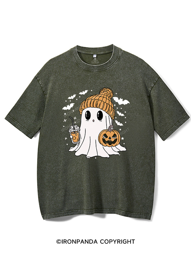 GHOST WITH ICED COFFEE VINTAGE GYM SHIRT
