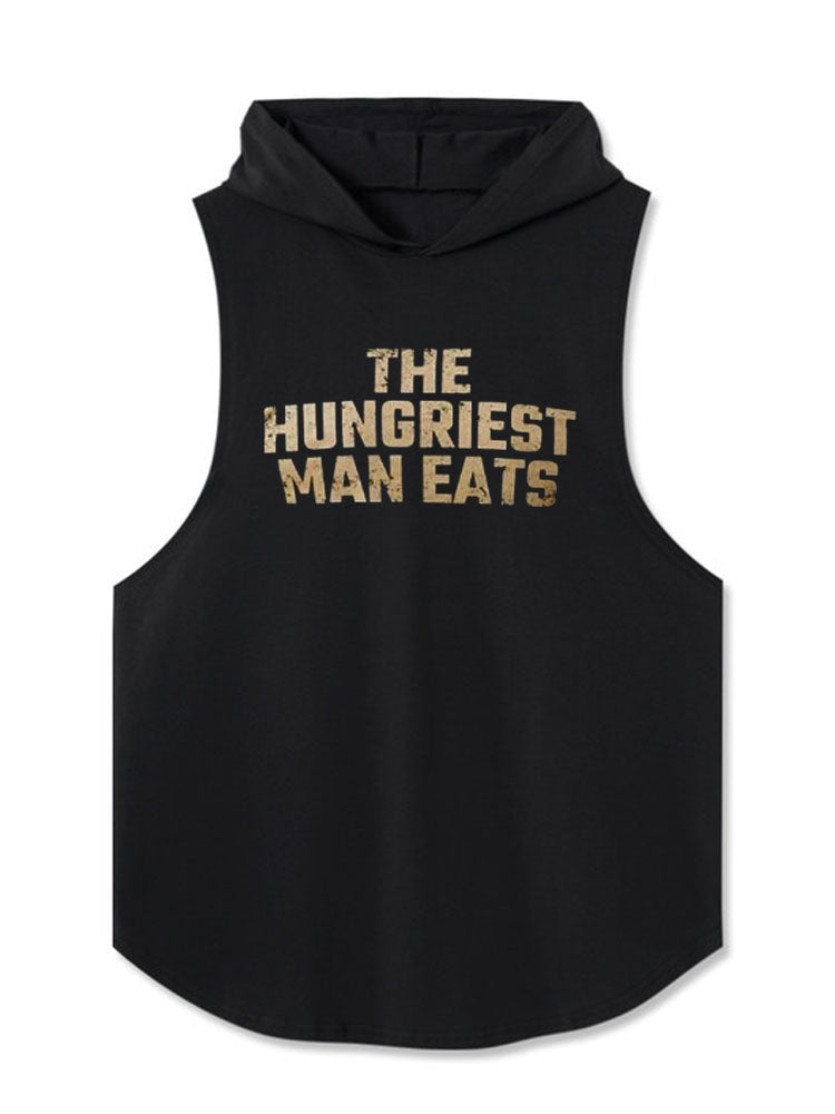THE HUNGRIEST MAN EATS Hooded Tank