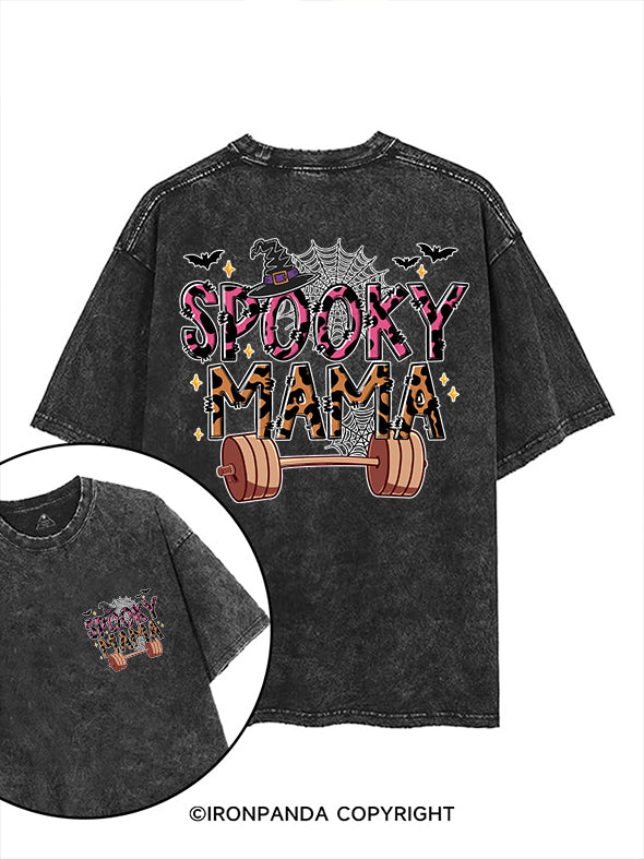 SPOOKY MAMA printed Gym Shirt