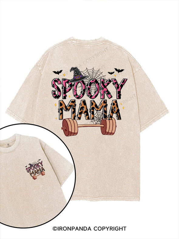 SPOOKY MAMA printed Gym Shirt