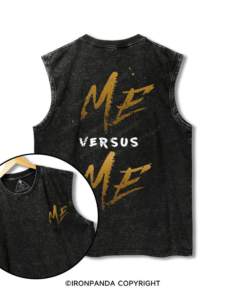 me vs me printed Washed Gym tank