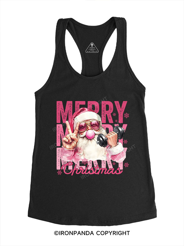 merry Christmas Gym Racerback Tank