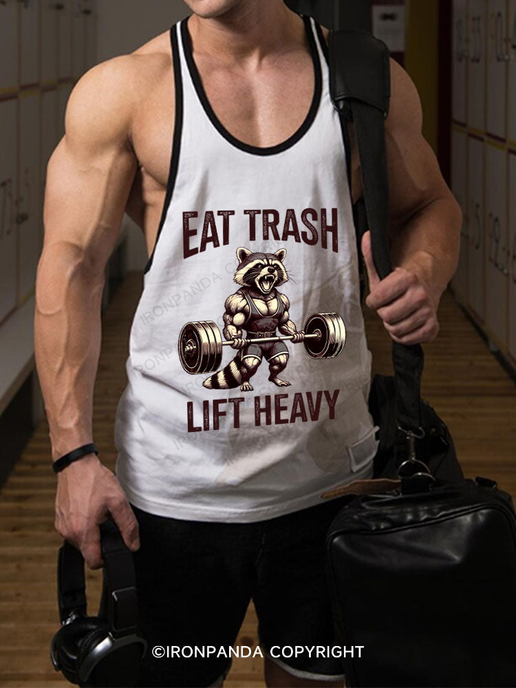 EAT TRASH LIFT HEAVY Stringer Gym Vest