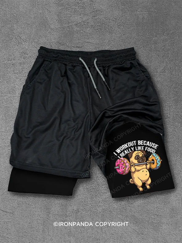 I WORKOUT BECAUSE I REALLY LIKE FOOD Performance Training Shorts