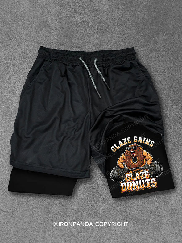GLAZE GAINS，GLAZE DONUTS Performance Training Shorts