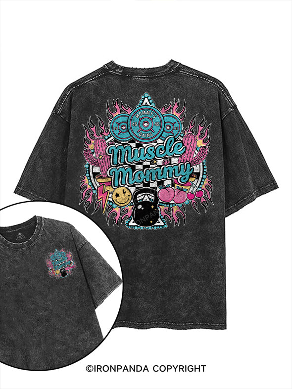 muscle mom printed Gym Shirt