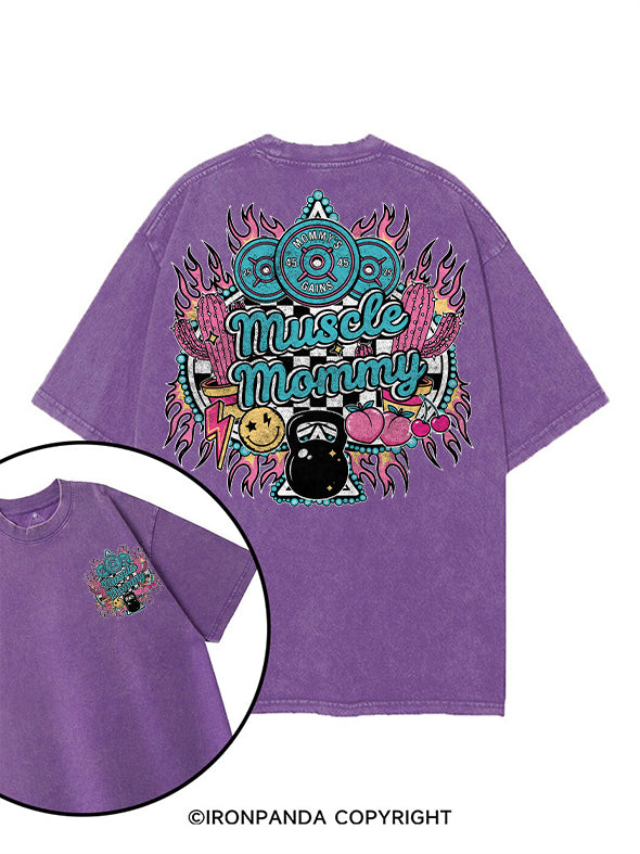 muscle mom printed Gym Shirt