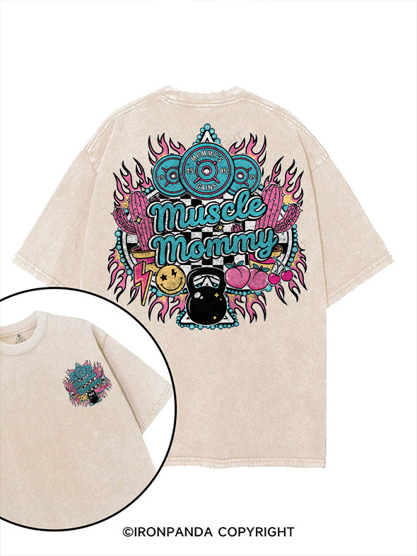 muscle mom printed Gym Shirt