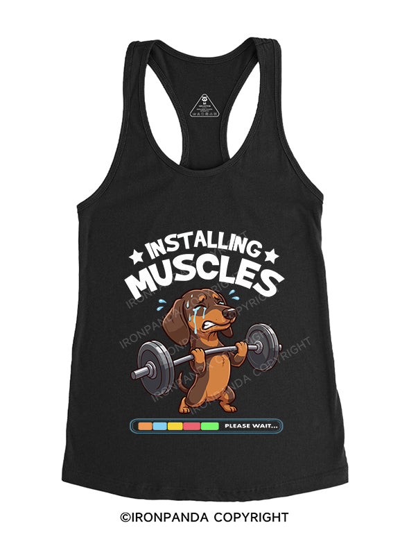 installing muscles Gym Racerback Tank