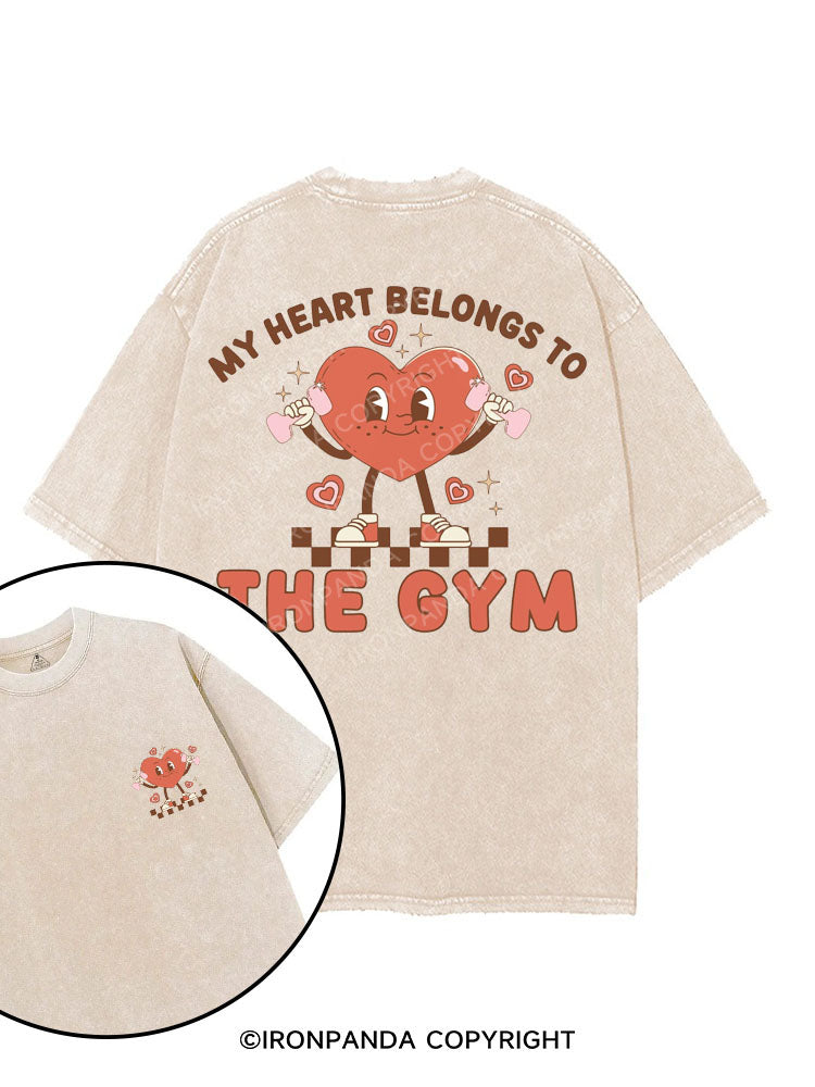 MY HEART BELONGS TO THE GYM printed Gym Shirt