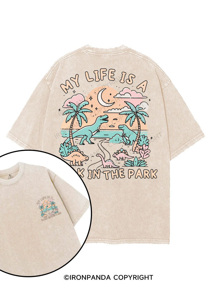 MY LIFE IS A WALK IN THE PARK printed Gym Shirt