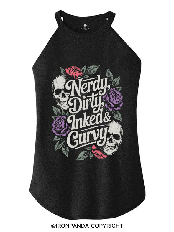 NERDY, DIRTY, INKED & CURVY TRI ROCKER COTTON TANK