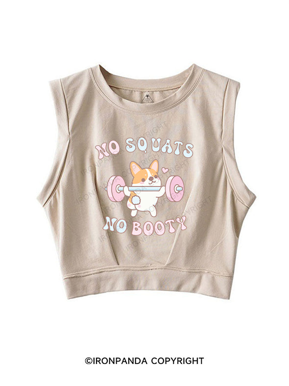 no squats no booty SLEEVELESS CROP TOPS
