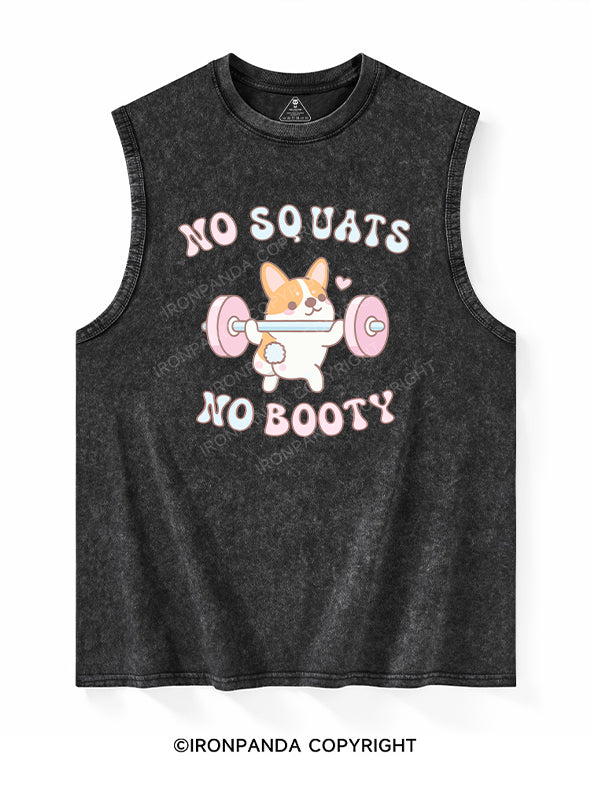 no squats no booty Washed Tank