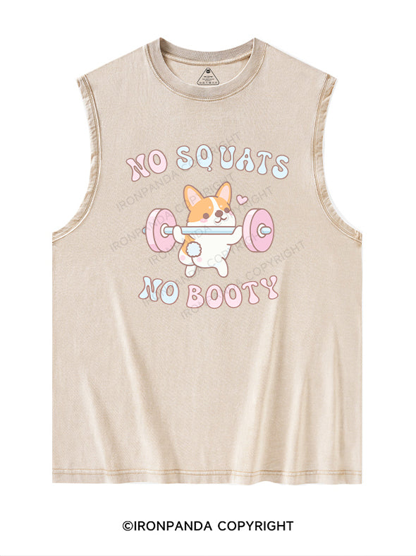 no squats no booty Washed Tank