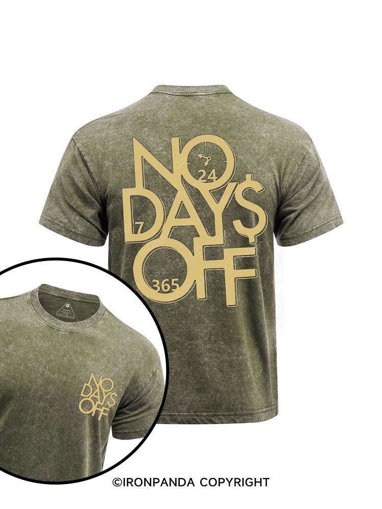 no days off printed Washed Gym Shirt
