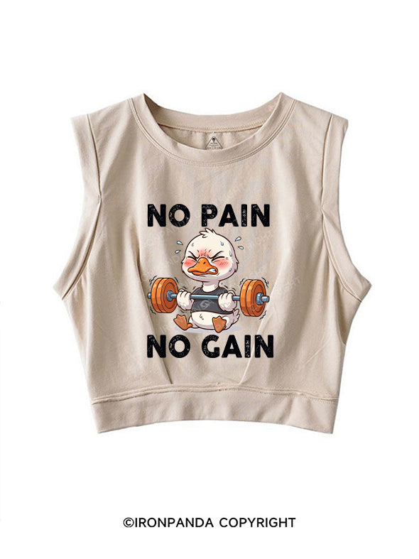 no pain no gain SLEEVELESS CROP TOPS