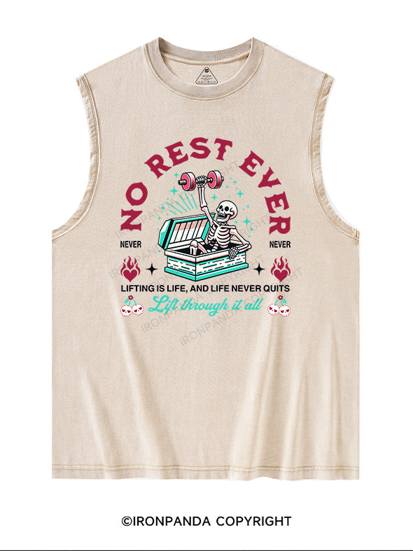 no rest ever Washed Tank
