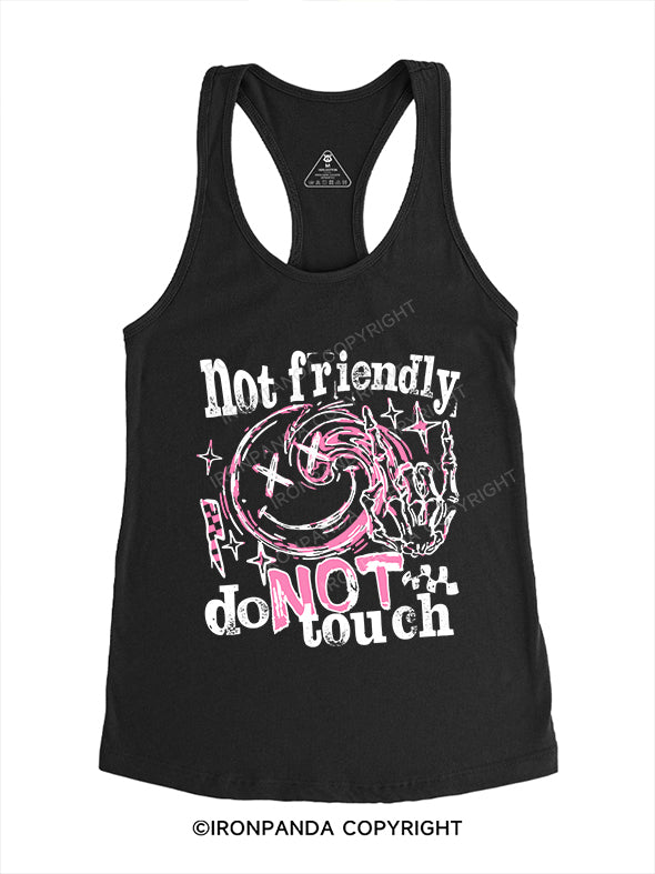 Not friendly, do not touch Gym Racerback Tank