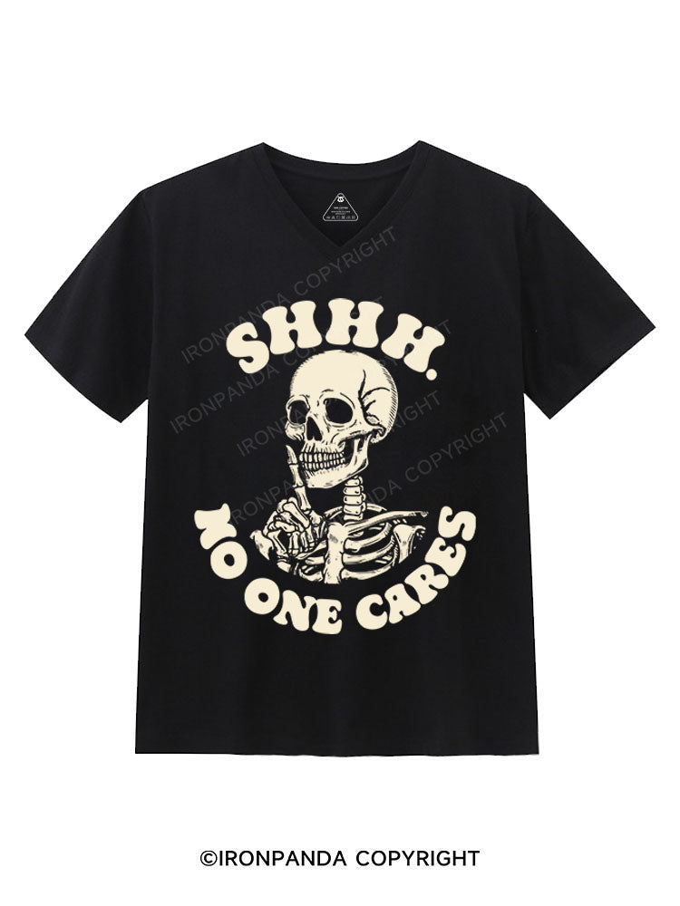 SHHH NO ONE CARES Gym V-neck Shirt