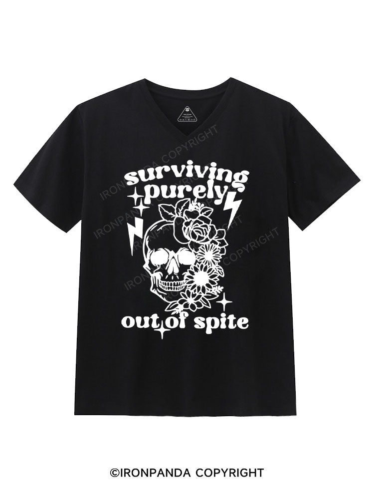 SURVIVING PURELY OUT OF SPITE Gym V-neck Shirt