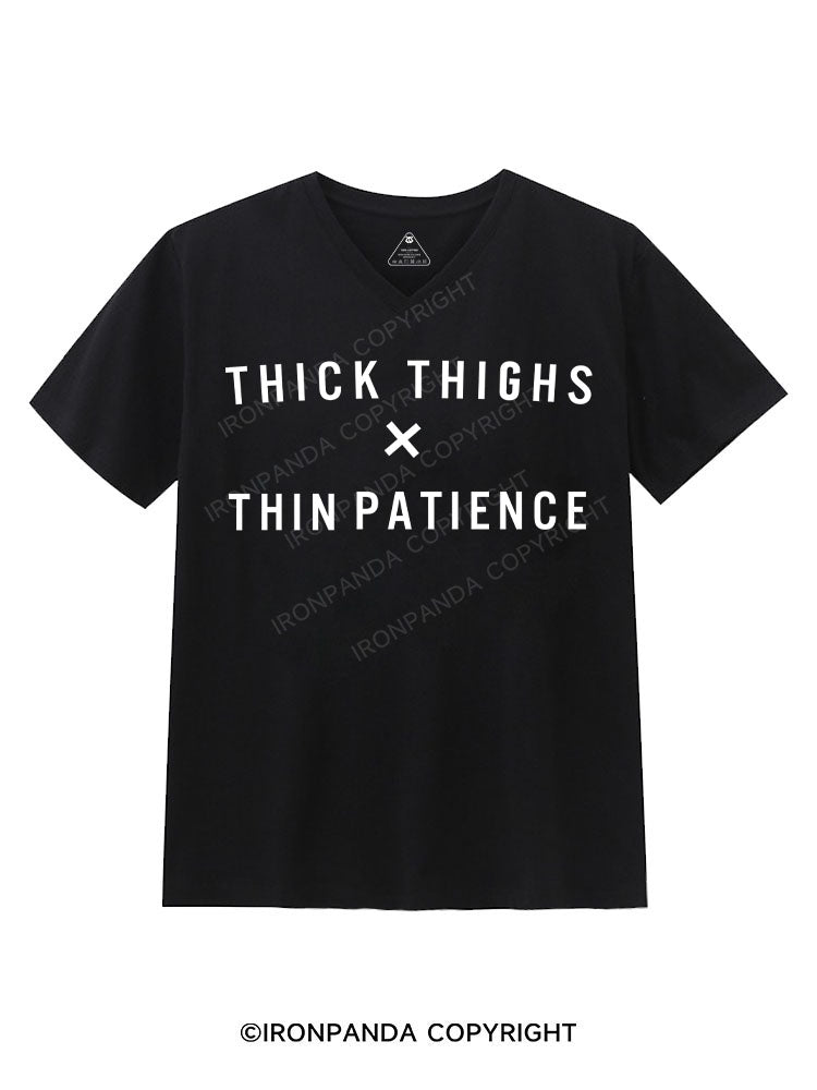 thick thighs thin patience Gym V-neck Shirt