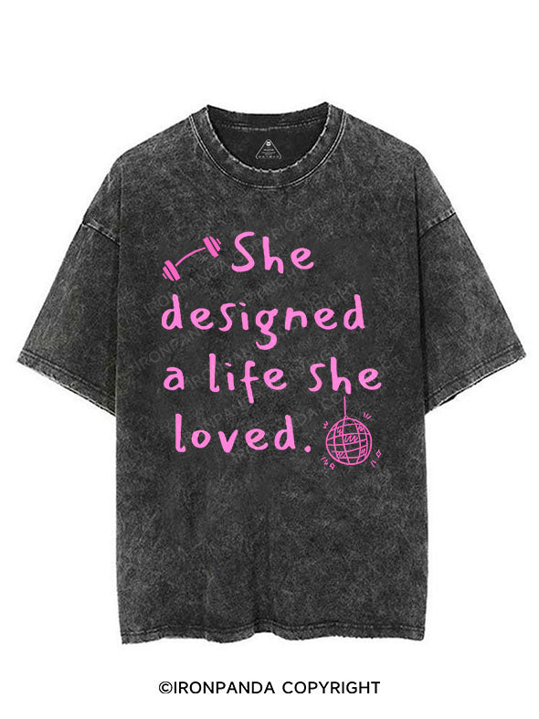 SHE DESIGNED A LIFE SHE LOVED VINTAGE GYM SHIRT