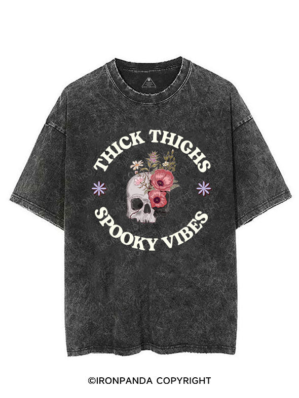 THICK THIGHS SPOOKY VIBES VINTAGE GYM SHIRT