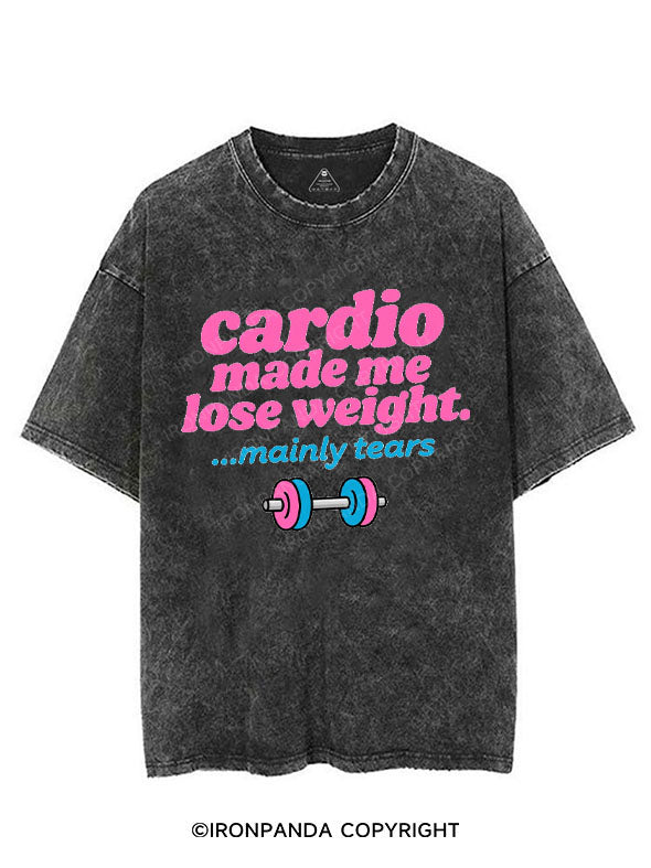 CARDIO MADE ME LOSE WEIGHT... MAINLY TEARS VINTAGE GYM SHIRT