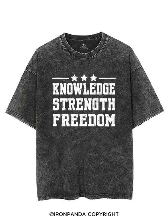 KNOWLEDGE STRENGTH FREEDOM VINTAGE GYM SHIRT