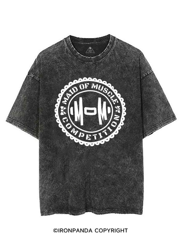 MAID OF MUSCLE COMPETITION VINTAGE GYM SHIRT
