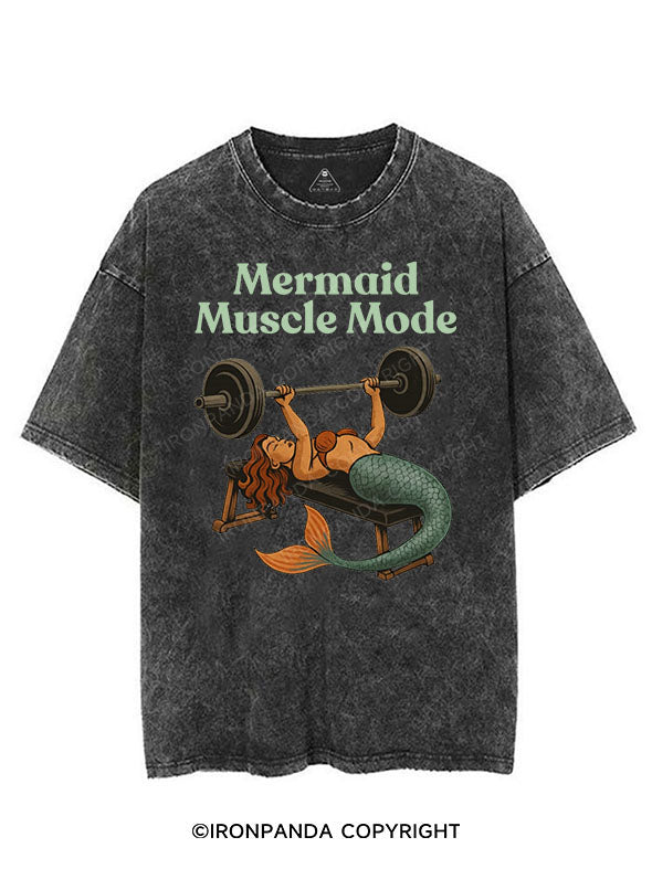 MERMAID MUSCLE MODE VINTAGE GYM SHIRT