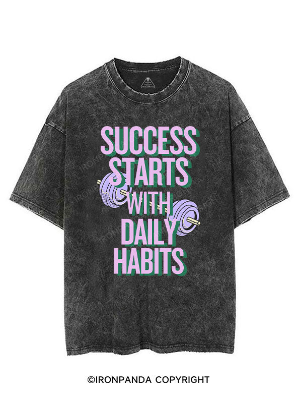 SUCCESS STARTS WITH DAILY HABITS VINTAGE GYM SHIRT