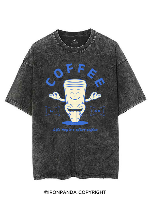 LIFE BEGINS AFTER COFFEE VINTAGE GYM SHIRT