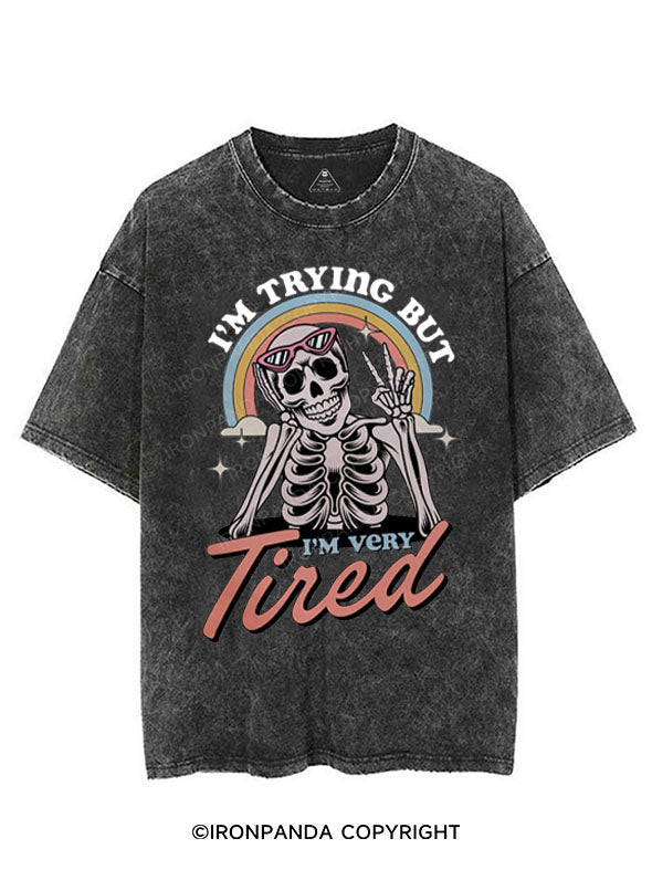 I'M TRYING BUT I'M VERY TIRED VINTAGE GYM SHIRT