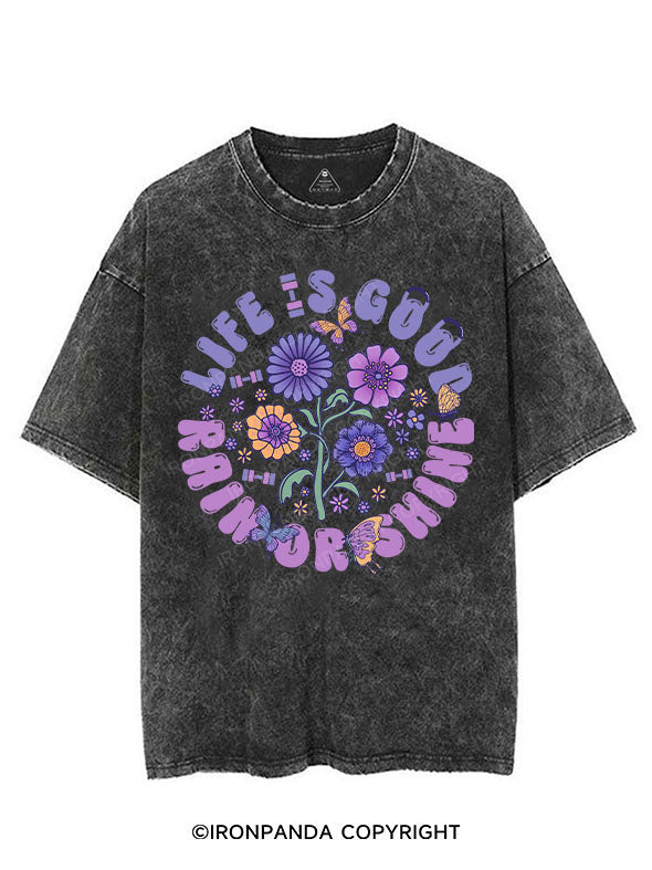 LIFE IS GOOD PAIN OR SHINE VINTAGE GYM SHIRT