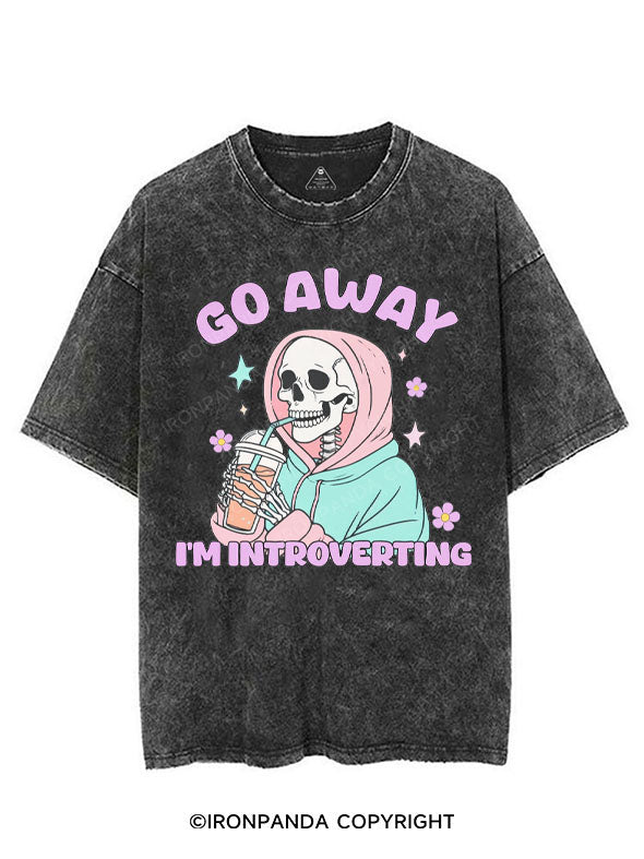 GO AWAY I'M INTROVERTING VINTAGE GYM SHIRT
