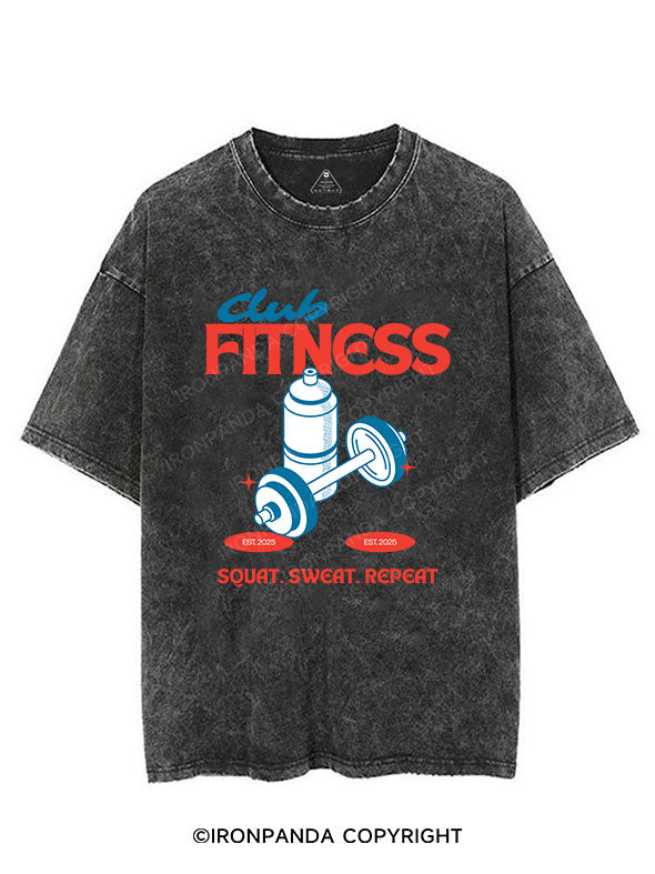 FITNESS CLUB SQUAT SWEAT REPEAT VINTAGE GYM SHIRT