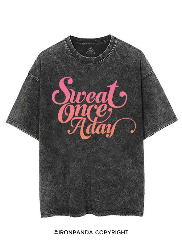 SWEAT ONCE A DAY VINTAGE GYM SHIRT