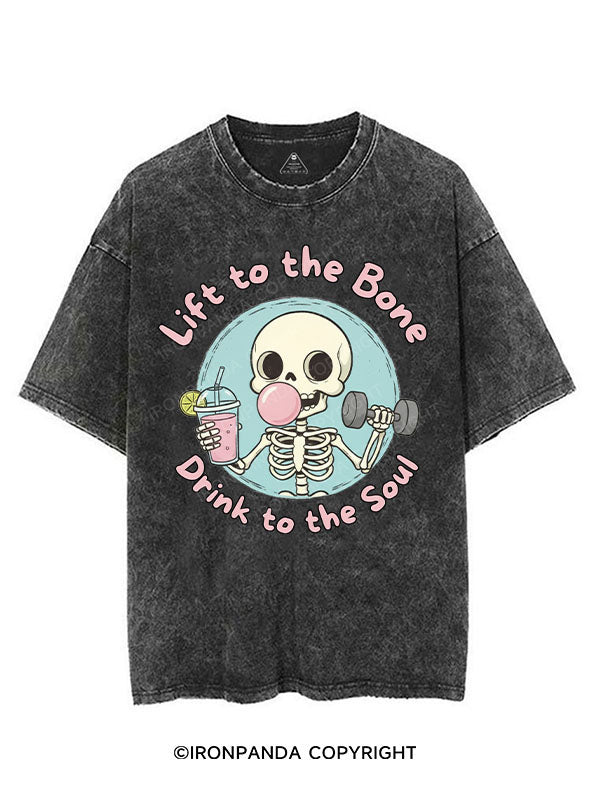 LIFT TO THE BONE, DRINK TO THE SOUL VINTAGE GYM SHIRT
