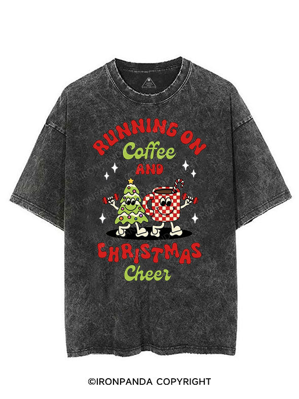 RUNNING ON COFFEE AND CHRISTMAS CHEER VINTAGE GYM SHIRT