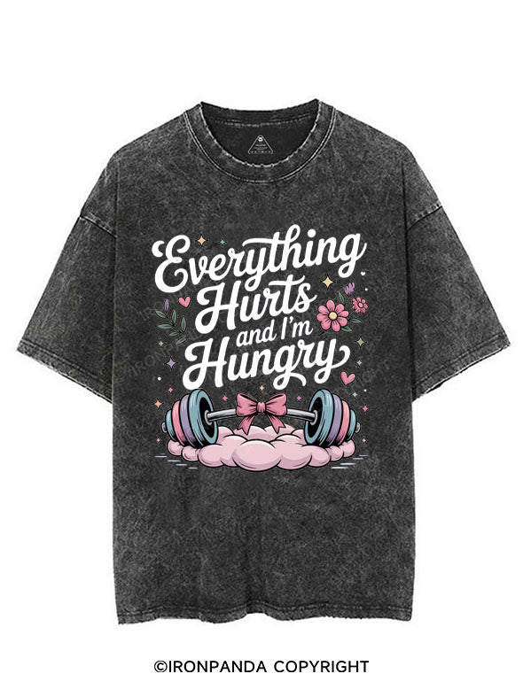 EVERYTHING HURTS AND I'M HUNGRY VINTAGE GYM SHIRT